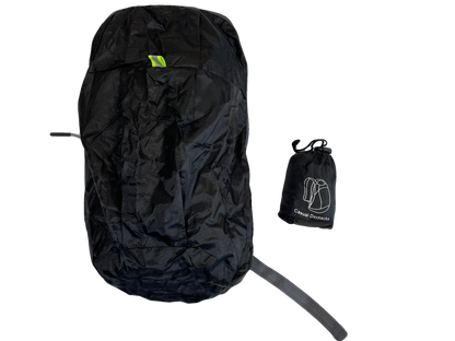 Black polyester day pack