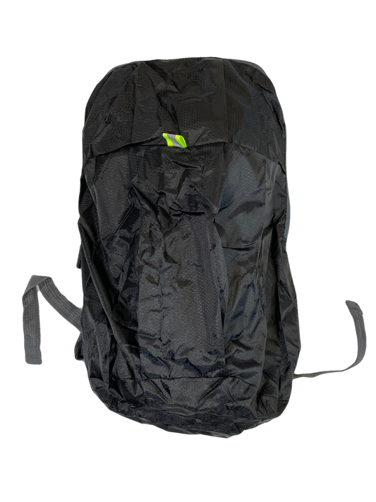 Black polyester day pack
