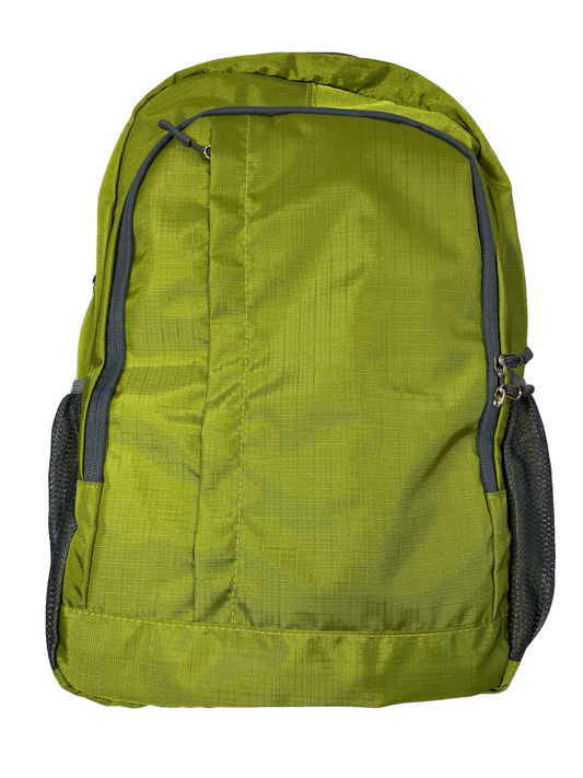 Green polyester backpack