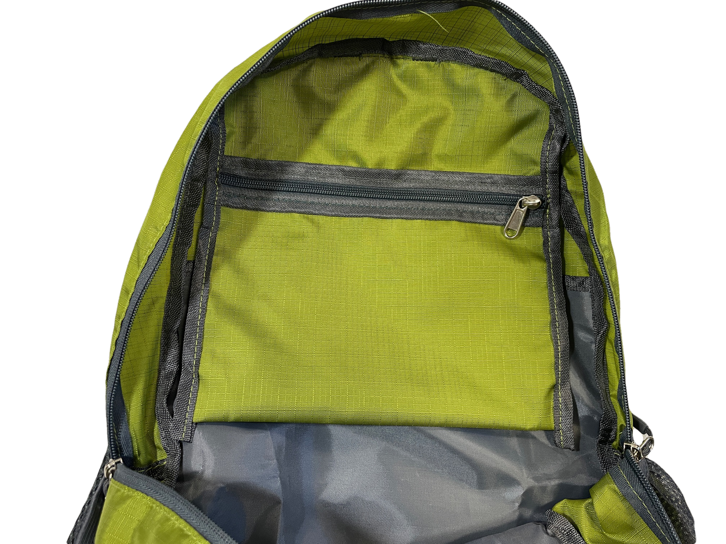 Green polyester backpack