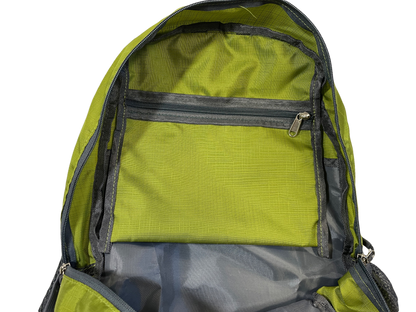 Green polyester backpack
