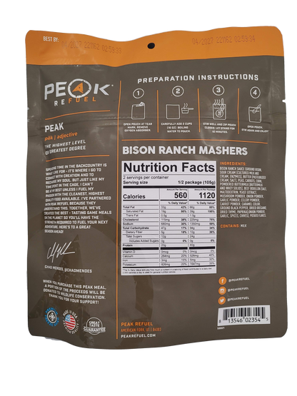 bison ranch mashers nutrition