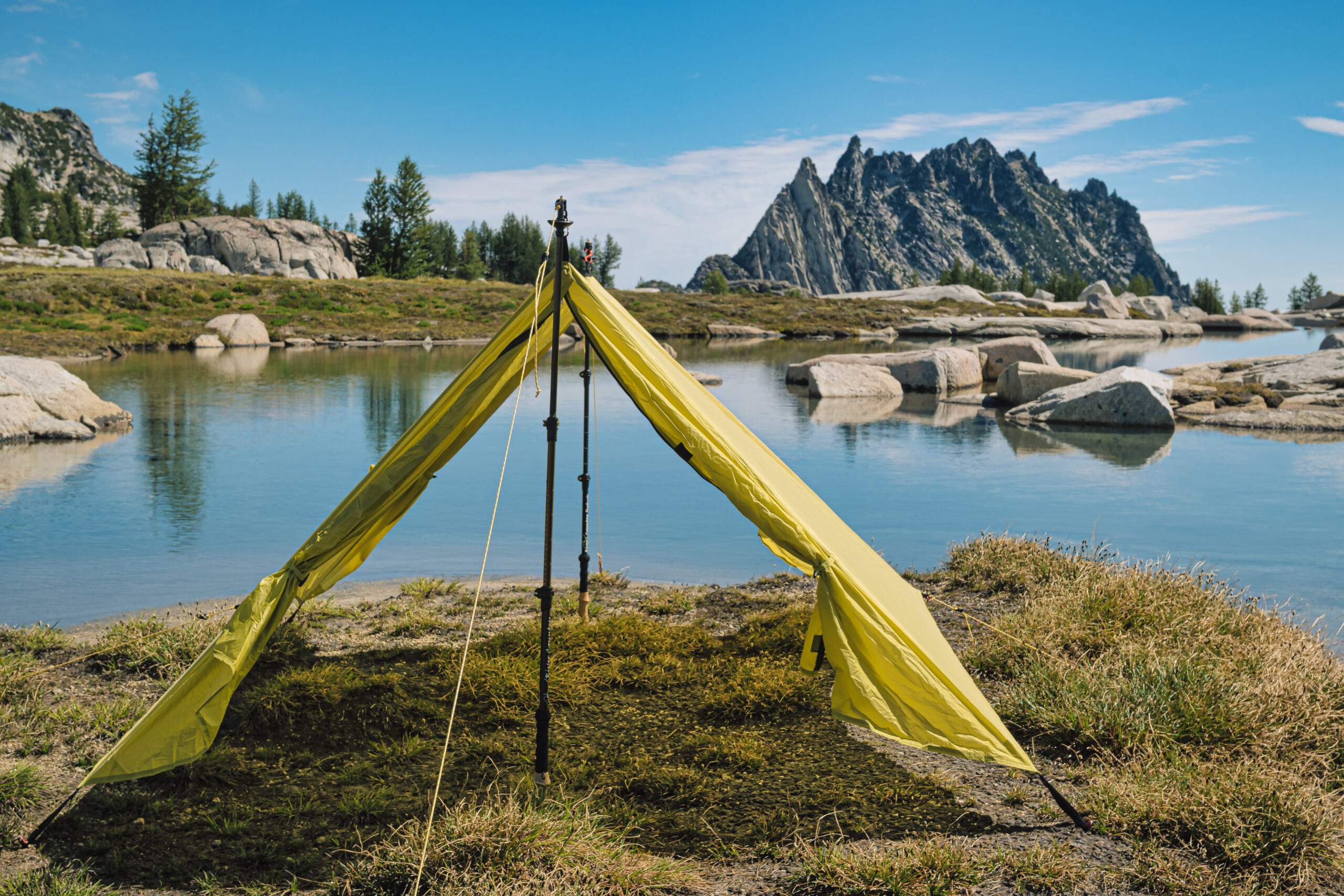 Trekking pole tarp top tent